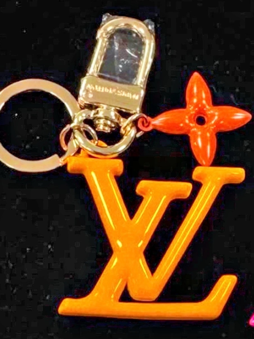 Inspired Lulu Logo Sweets Bag Charm Orange & Gold